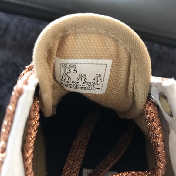 New VANS Kids Old Skool Shoes Party Glitter Black Rose Gold - Picture 4 of 16